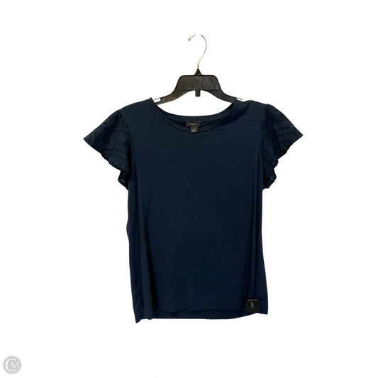 Top Short Sleeve By Ann Taylor In Navy, Size: M