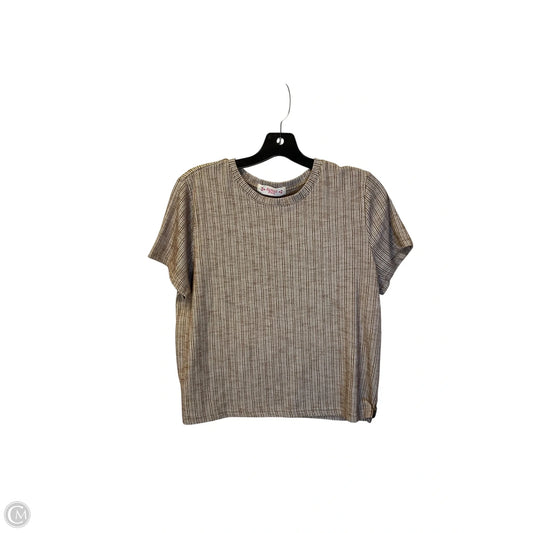 Top Short Sleeve By Almost Pink In Tan, Size: M