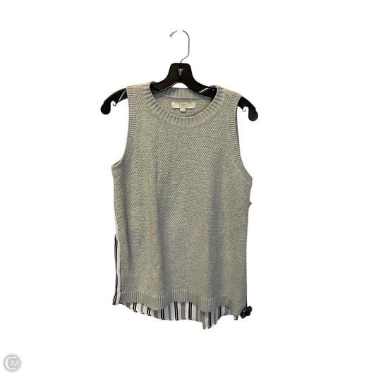 Top Sleeveless By Loft In Grey, Size: M