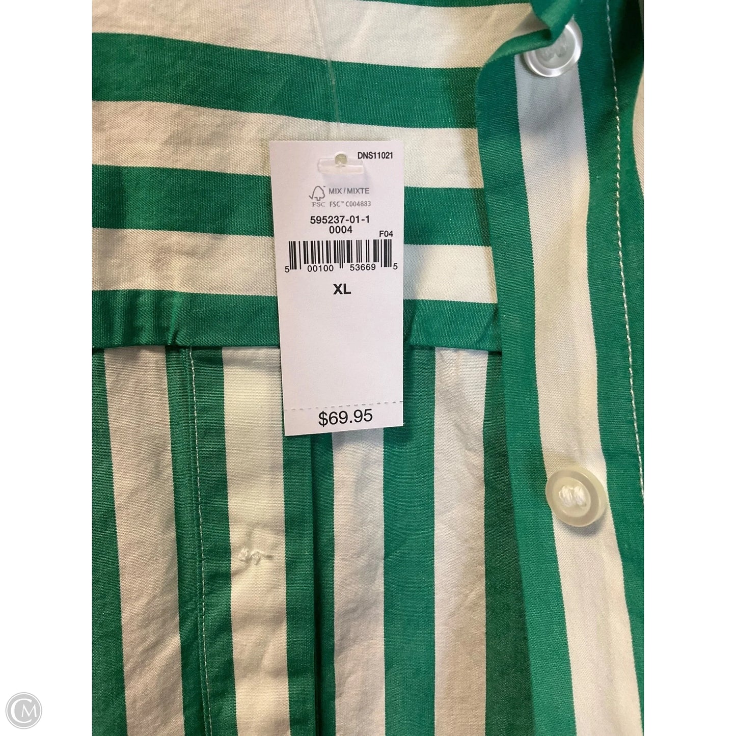 Top Long Sleeve By Gap In Green, Size: Xl