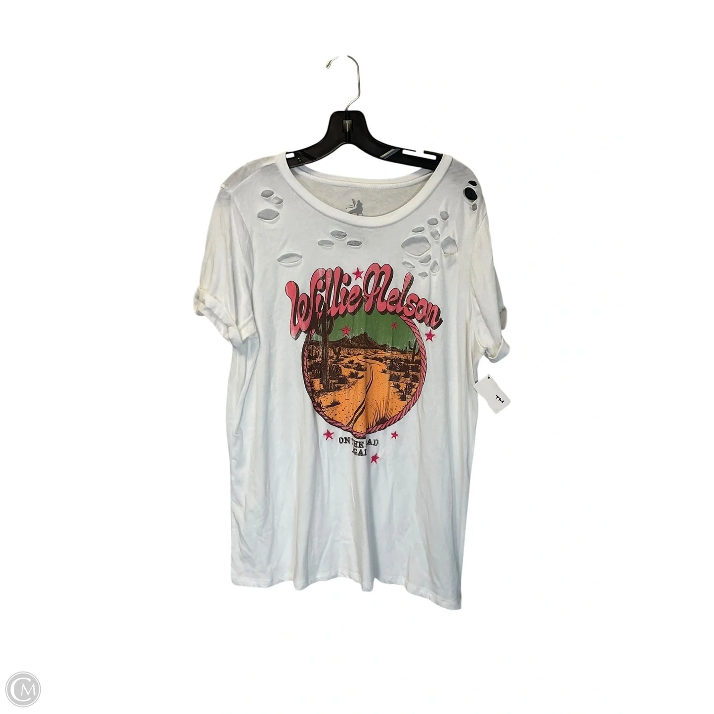 Top Short Sleeve Basic By Clothes Mentor In White