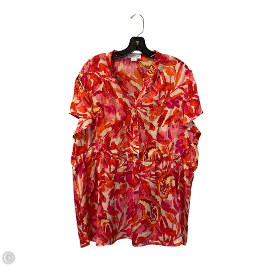 Top Short Sleeve By Chicsoul In Orange & Pink, Size: 3x