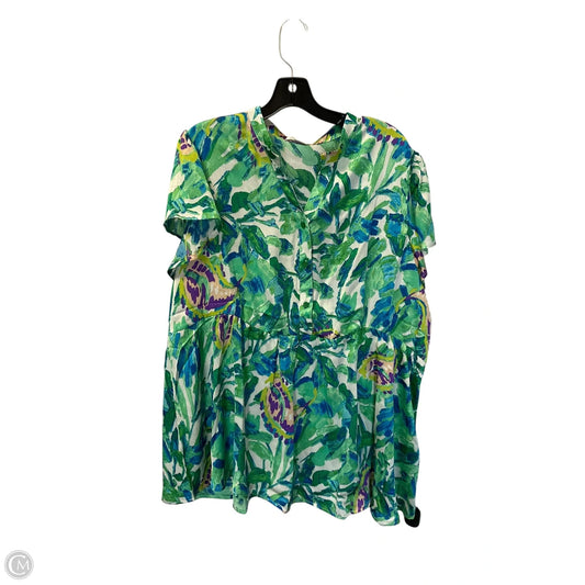 Top Short Sleeve By Chicsoul In Green, Size: 3x