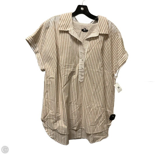 Top Short Sleeve By Talbots In Striped Pattern, Size: Xl