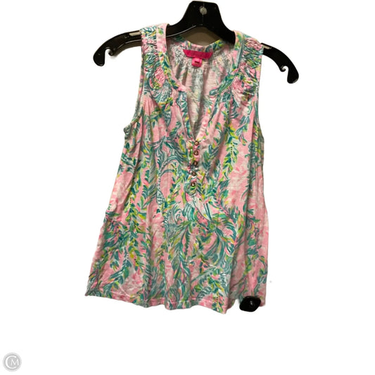 Top Sleeveless Designer By Lilly Pulitzer In Blue & Pink, Size: Xs