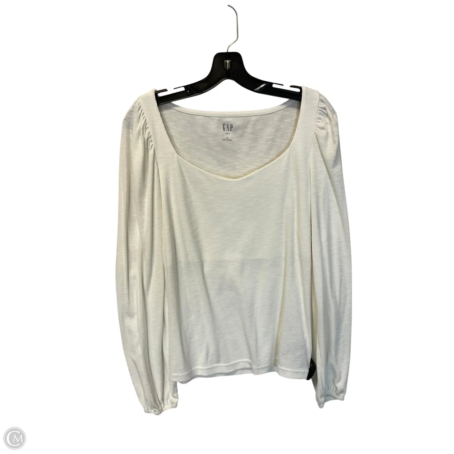 Top Long Sleeve Basic By Gap In White, Size: L