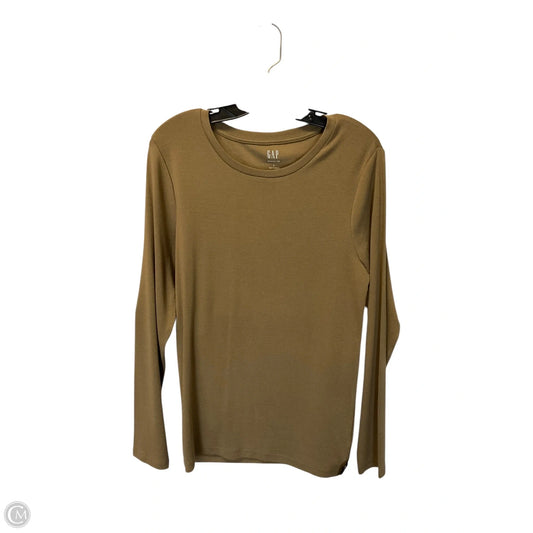 Top Long Sleeve Basic By Gap In Tan, Size: L