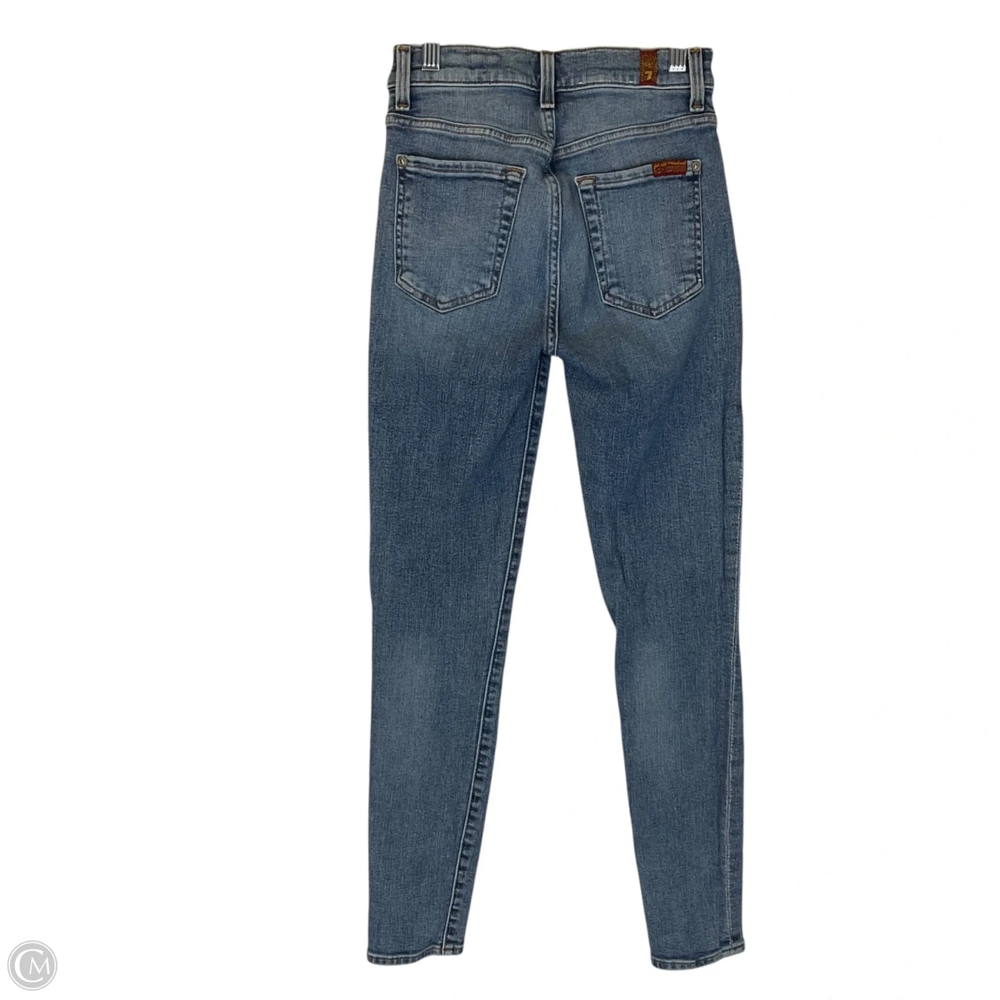 Jeans Skinny By 7 For All Mankind In Blue Denim, Size: 0