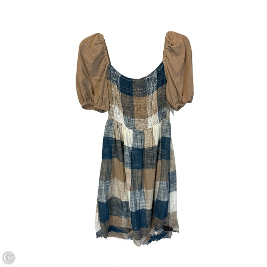 Dress Casual Short By Umgee In Blue & Tan, Size: L