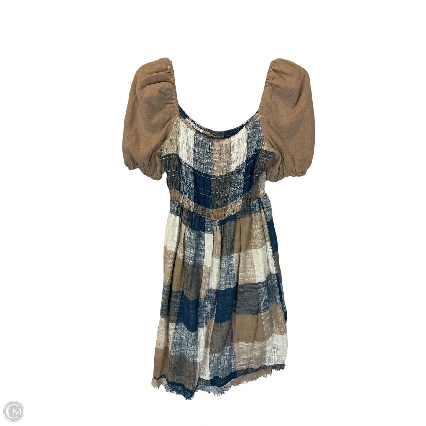 Dress Casual Short By Umgee In Blue & Tan, Size: L