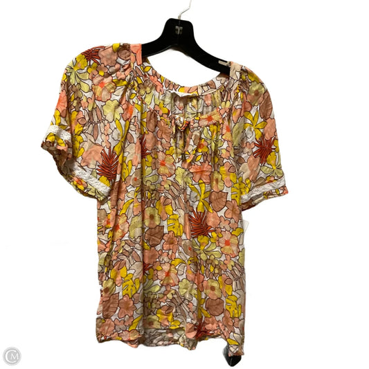 Top Short Sleeve By Jane And Delancey In Floral Print, Size: S