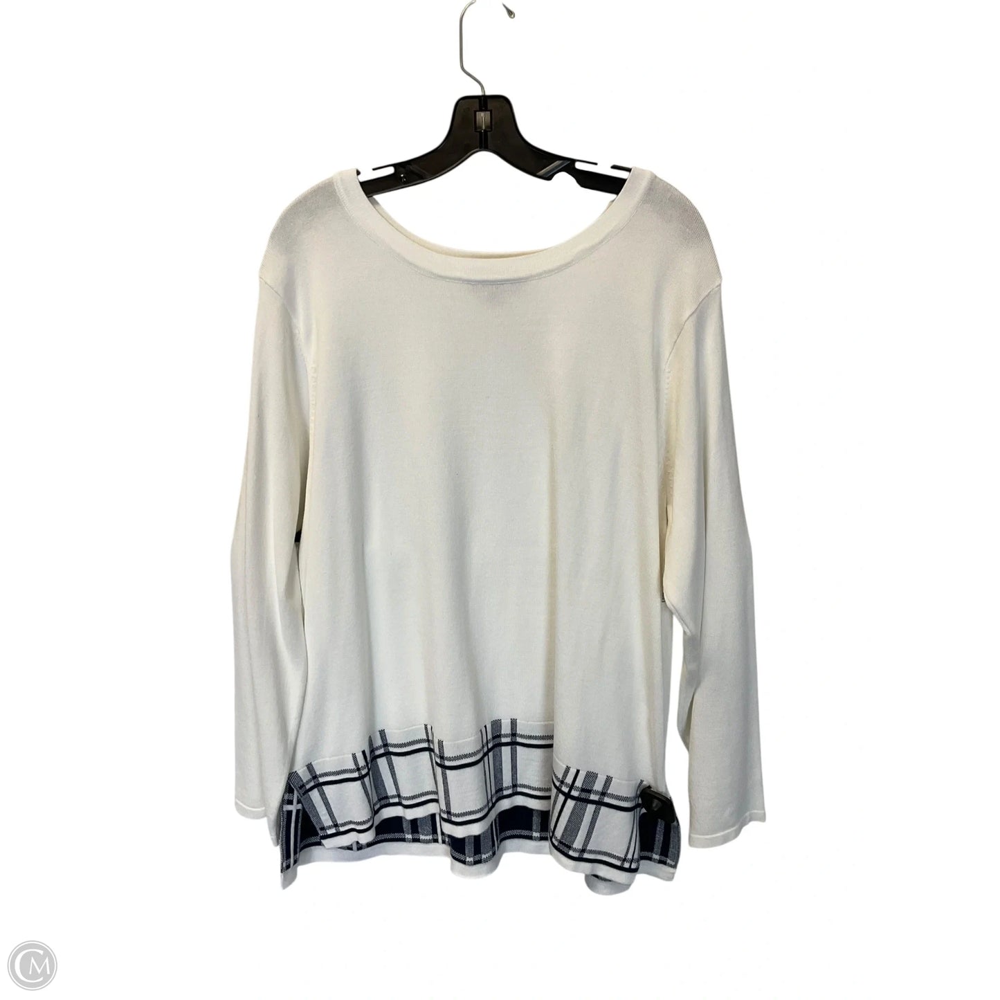 Top Long Sleeve By N Touch In White, Size: Xl