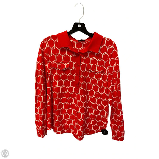 Top Long Sleeve By Talbots In Red, Size: L