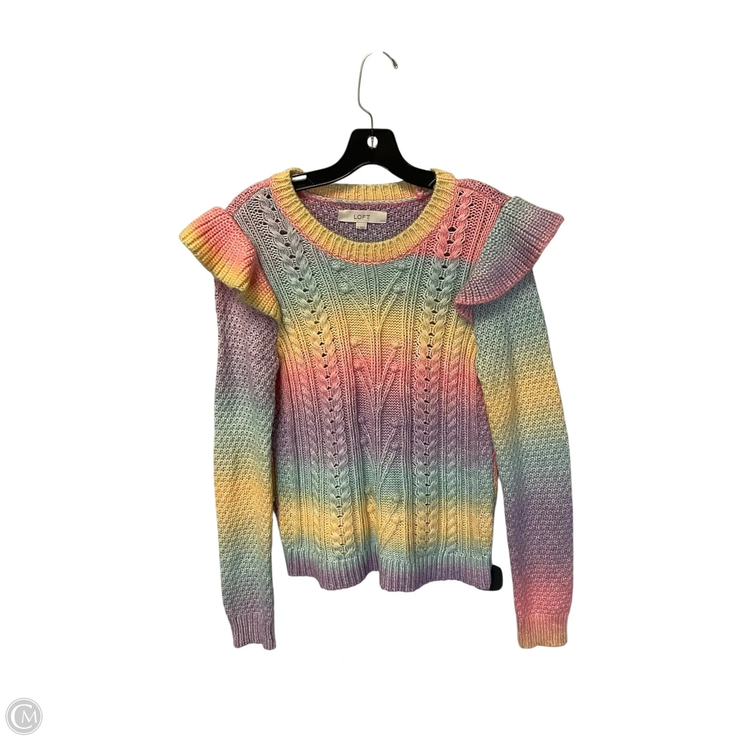 Sweater By Loft In Rainbow Print, Size: S