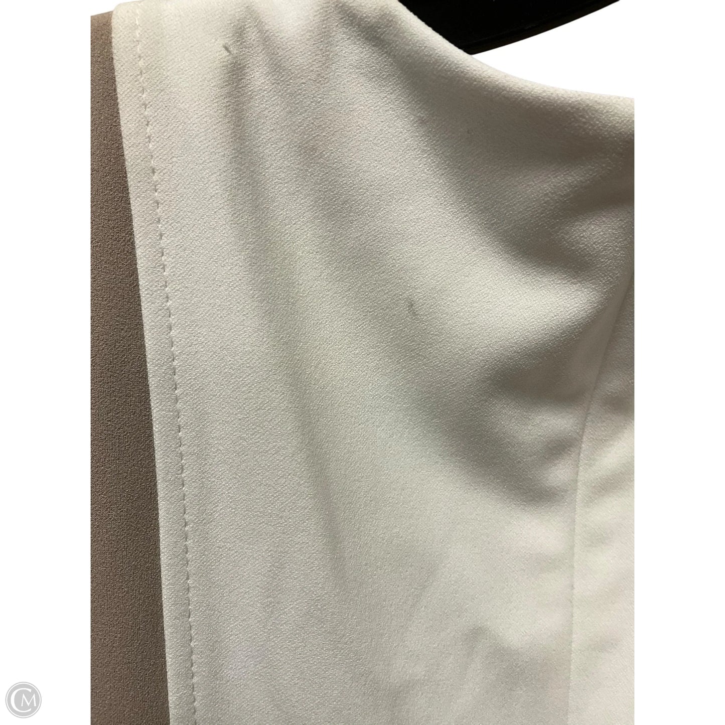 Dress Work By Calvin Klein In Tan & White, Size: 8