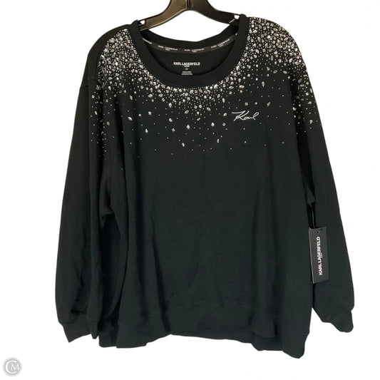 Sweatshirt Designer By Karl Lagerfeld In Black, Size: 2x