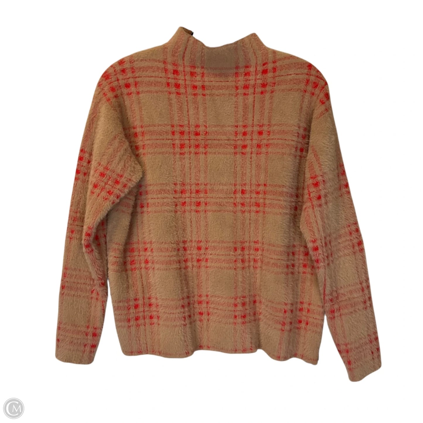 Sweater By Tahari In Red & Tan, Size: M