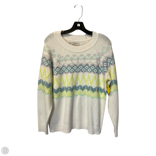 Sweater By Loft In White, Size: L
