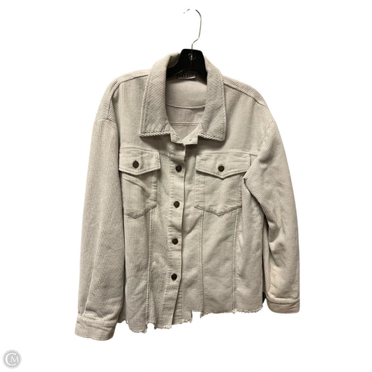Jacket Shirt By Clothes Mentor In Beige, Size: M