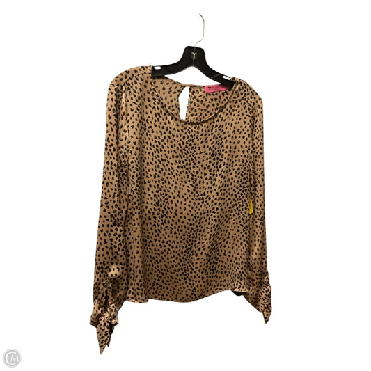Top Long Sleeve By Almost Pink In Animal Print, Size: M