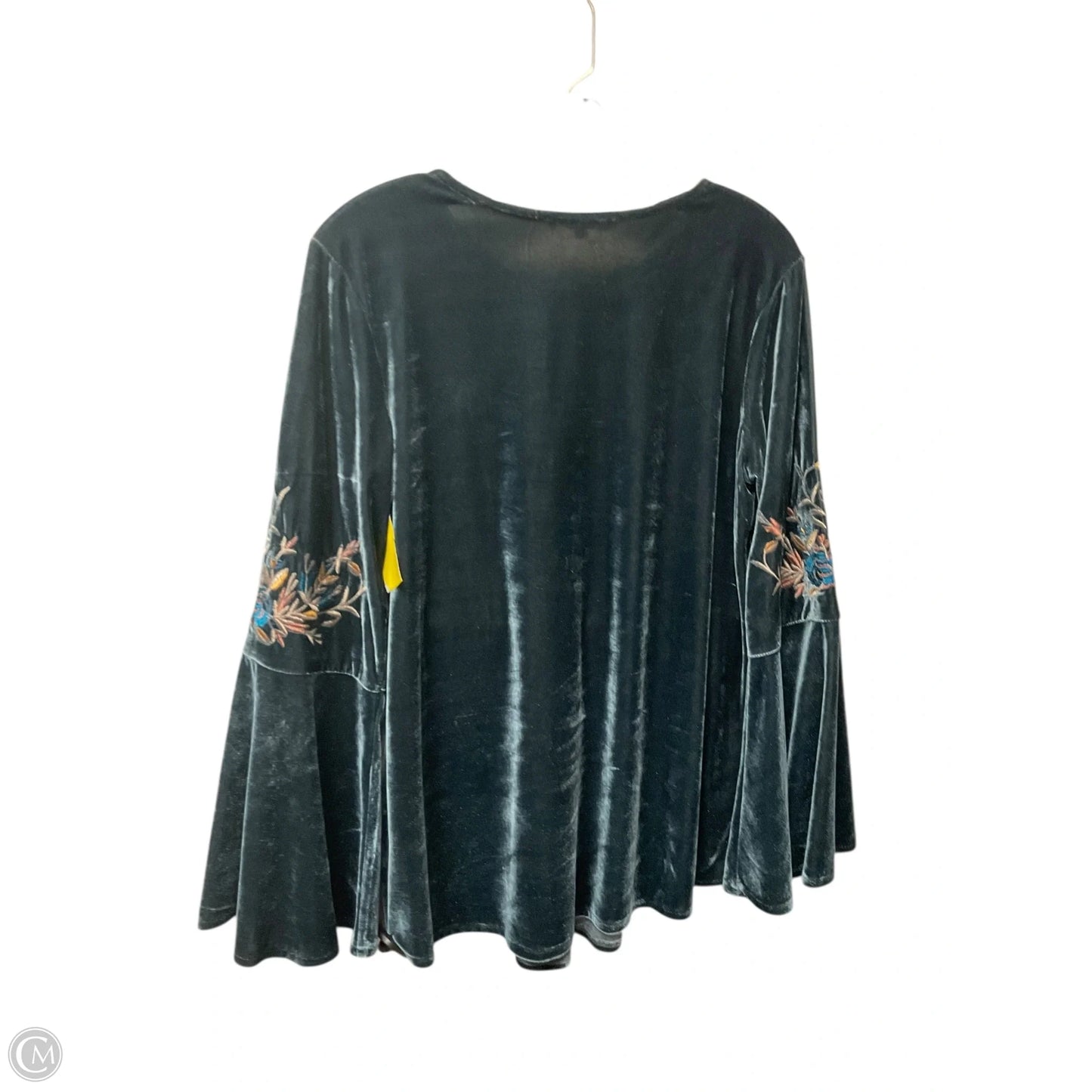 Top Long Sleeve By Solitaire In Blue, Size: S