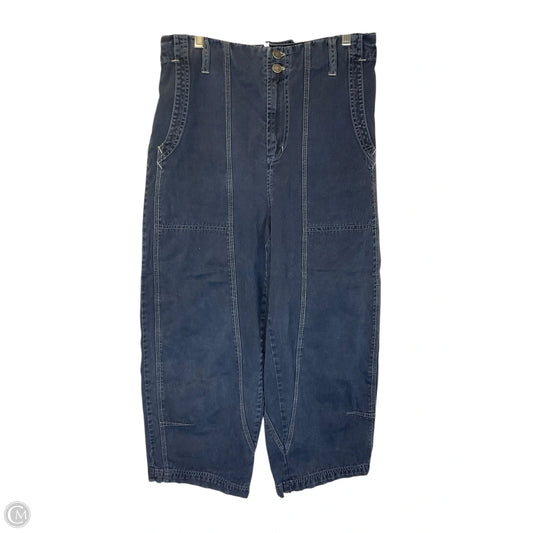Jeans Cropped By Free People In Blue Denim, Size: 8