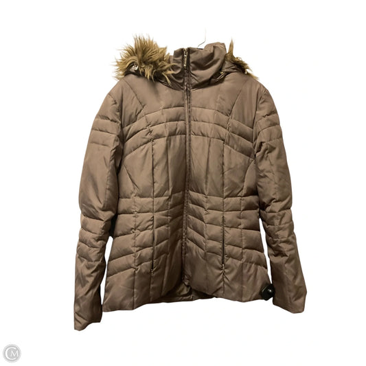 Jacket Puffer & Quilted By Calvin Klein In Brown, Size: M