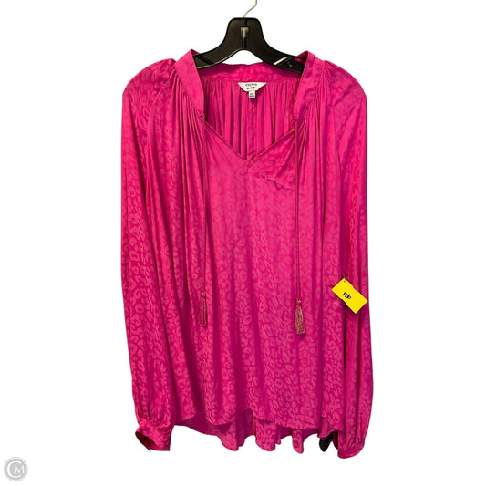 Top Long Sleeve By Crown And Ivy In Pink, Size: Xxl
