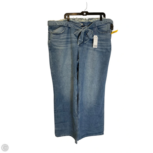 Jeans Wide Leg By Mango In Blue Denim, Size: 20