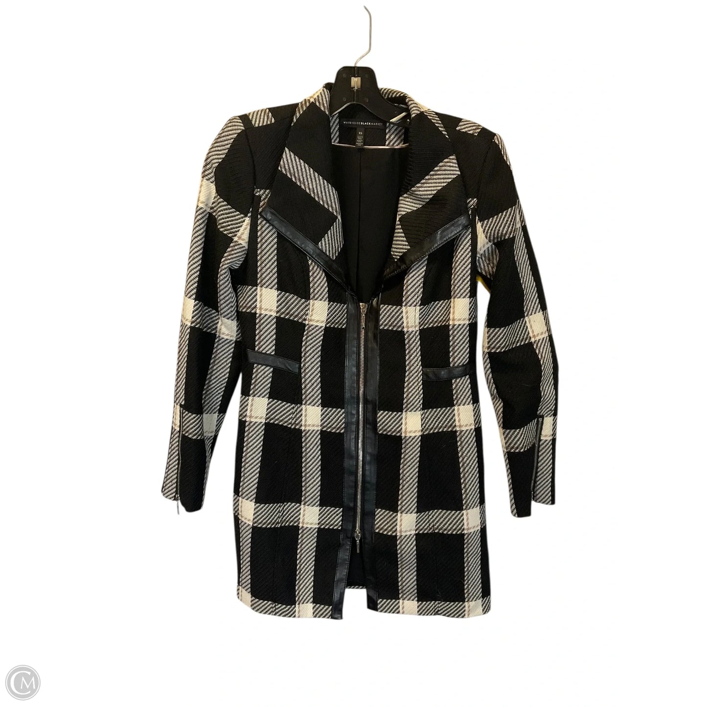Jacket Fleece By White House Black Market In Plaid Pattern, Size: Xs