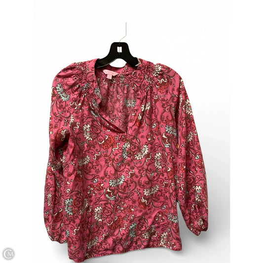 Top Long Sleeve Designer By Lilly Pulitzer In Pink, Size: S