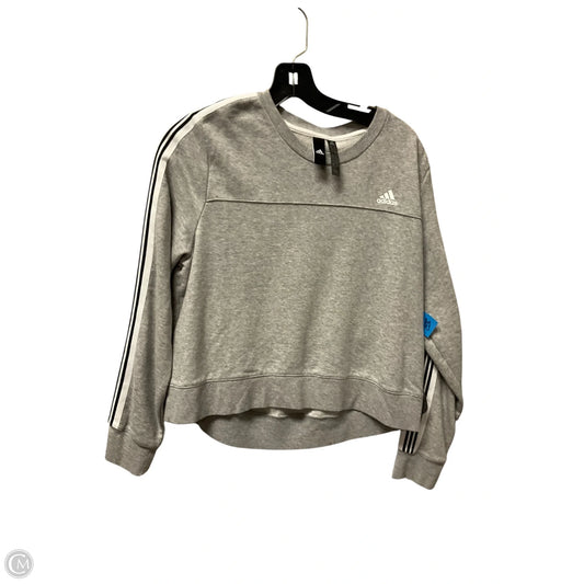 Sweatshirt Crewneck By Adidas In Grey, Size: L