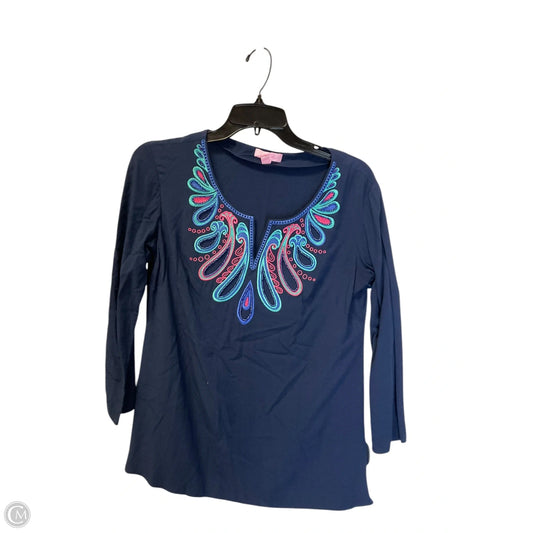 Top Long Sleeve Designer By Lilly Pulitzer In Blue, Size: S