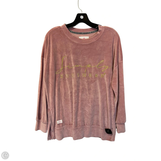 Top Long Sleeve By Simply Southern In Pink, Size: L