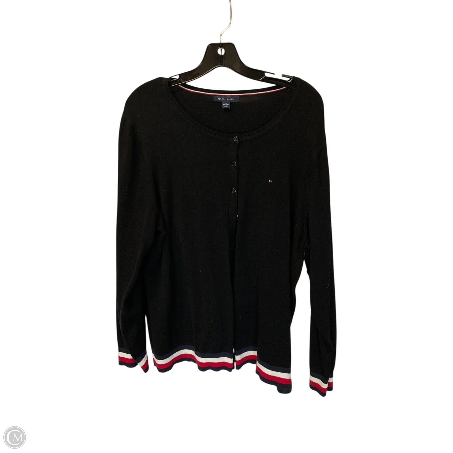 Cardigan By Tommy Hilfiger In Black, Size: Xxl