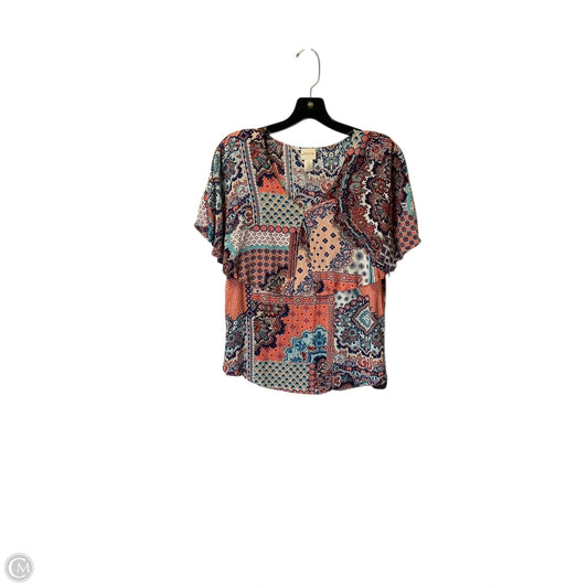 Top Short Sleeve By Chicos In Multi-colored, Size: M