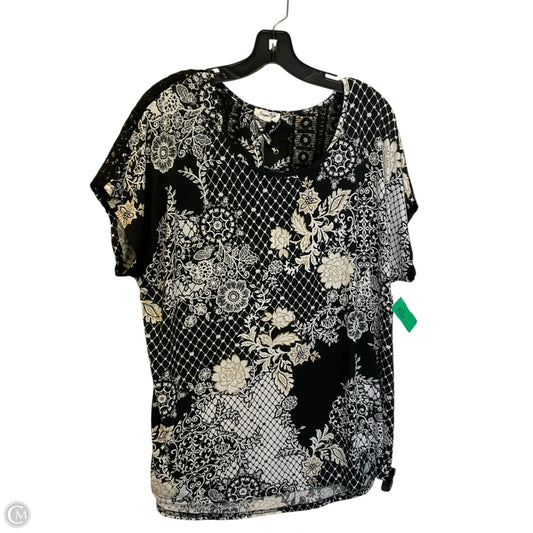 Top Short Sleeve By Siren Lily In Black & Brown, Size: 1x