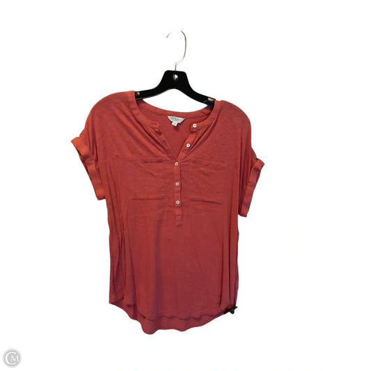 Top Short Sleeve Basic By Lucky Brand In Orange, Size: S