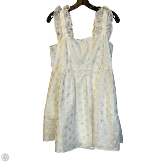 Dress Party Short By English Factory In White & Yellow, Size: M