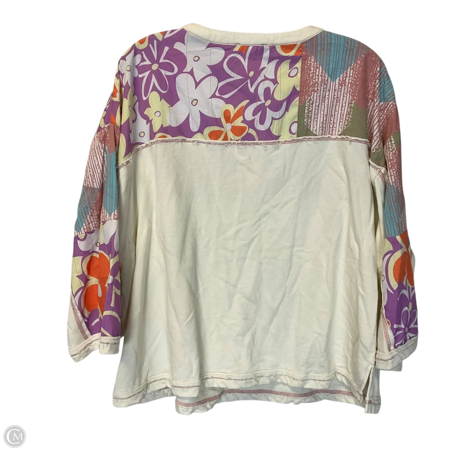 Top 3/4 Sleeve By Easel In Cream, Size: L