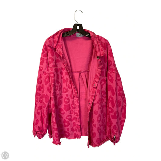 Jacket Denim By Clothes Mentor In Pink Denim, Size: 3x