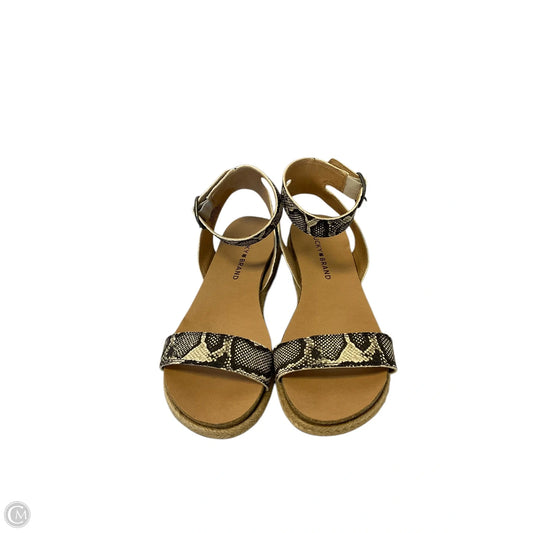 Sandals Flats By Lucky Brand In Snakeskin Print, Size: 6