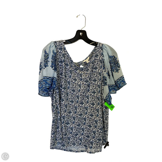 Top Short Sleeve By Lucky Brand In Blue, Size: Xl
