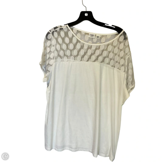 Top Short Sleeve By Cato In White, Size: 2x