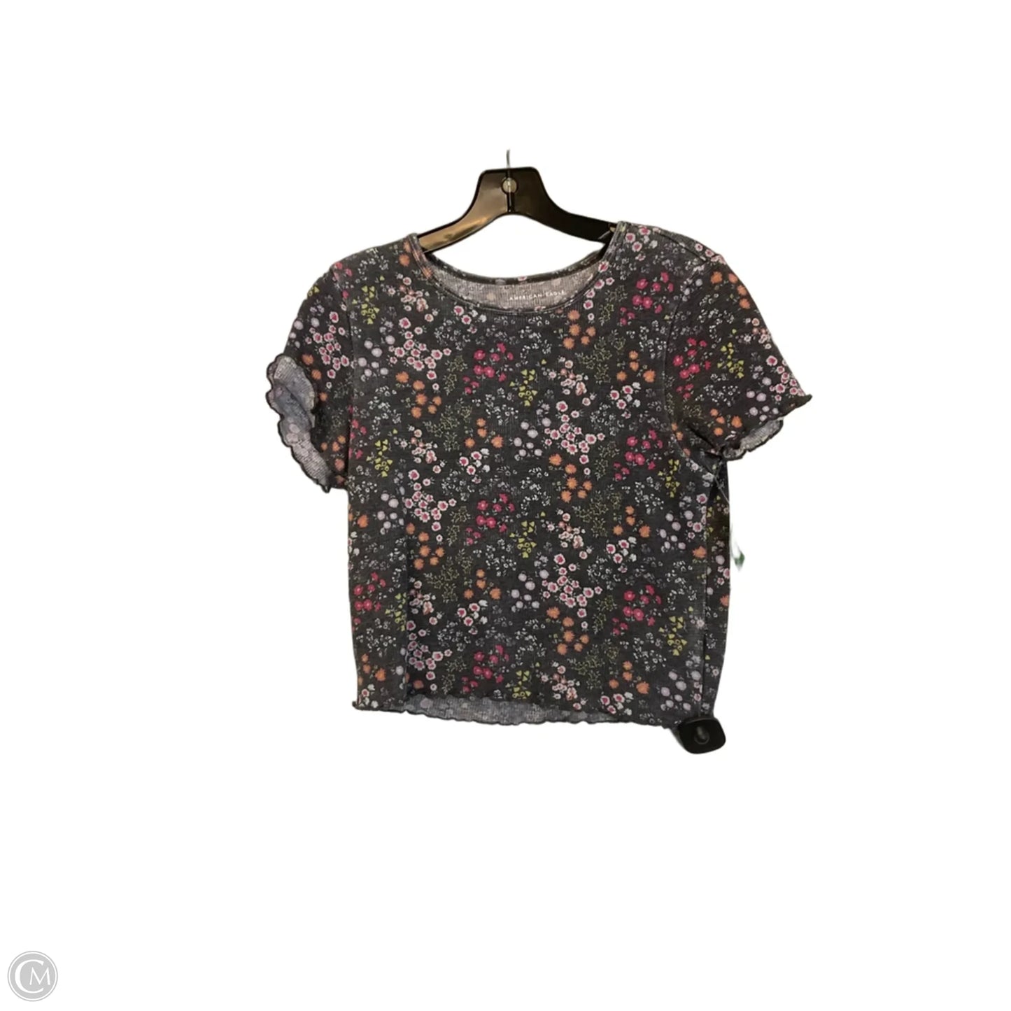 Top Short Sleeve Basic By American Eagle In Grey, Size: L