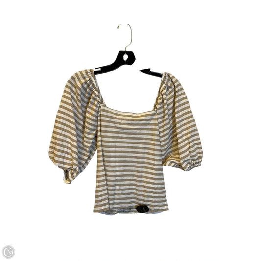 Top Short Sleeve By Ann Taylor In Tan, Size: Xs