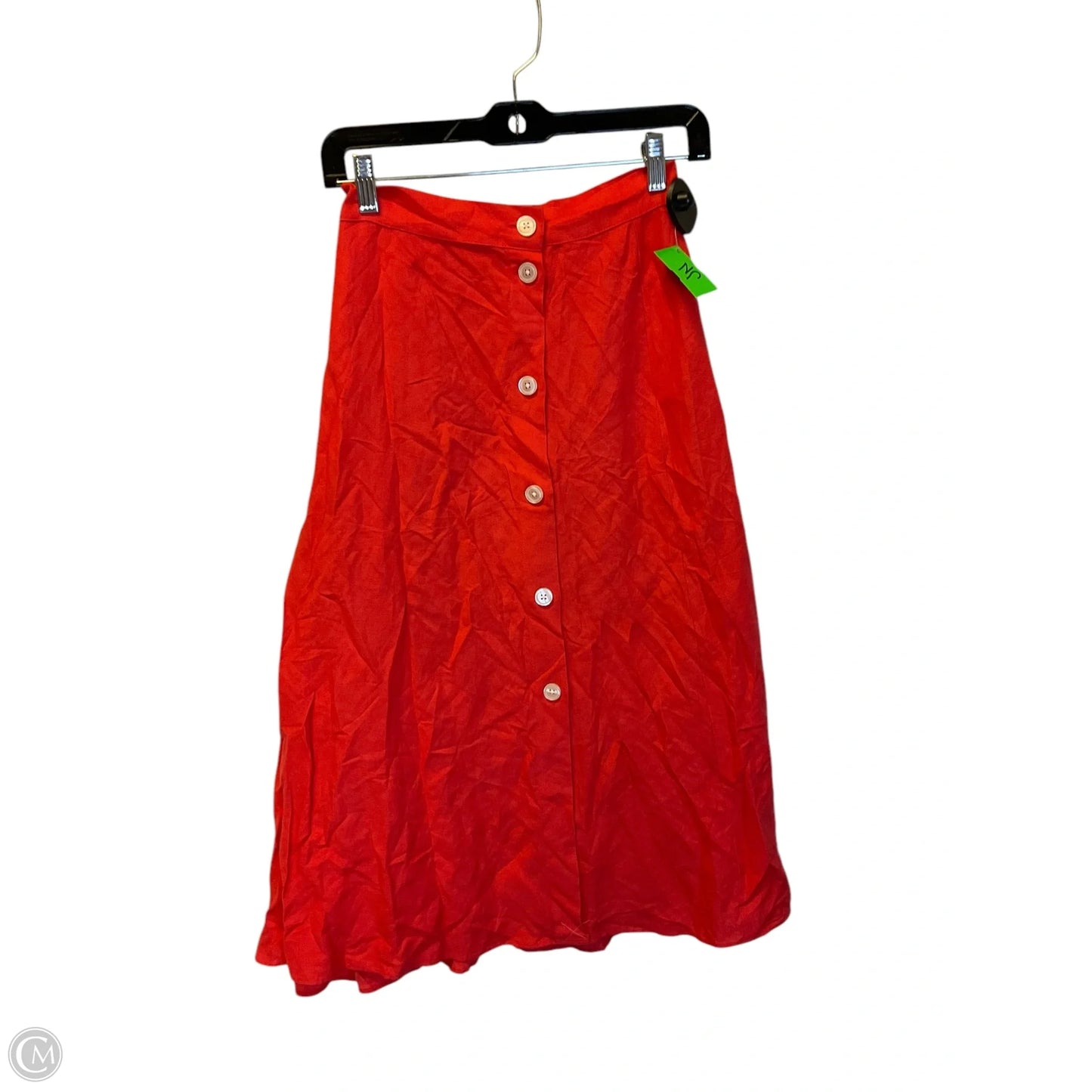 Skirt Midi By Loft In Orange, Size: 12