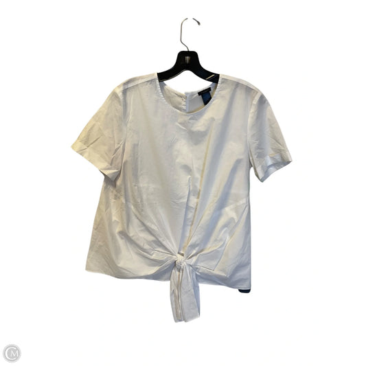 Top Short Sleeve By Ann Taylor In White, Size: M