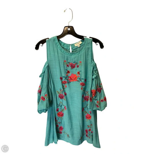 Top Short Sleeve By Umgee In Aqua, Size: M