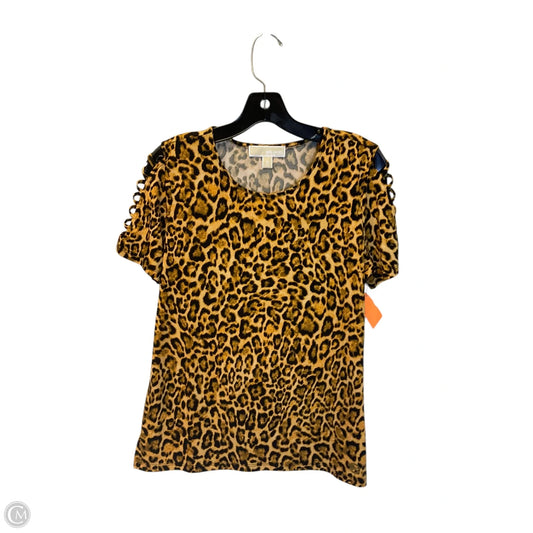 Top Short Sleeve By Michael By Michael Kors In Animal Print, Size: M